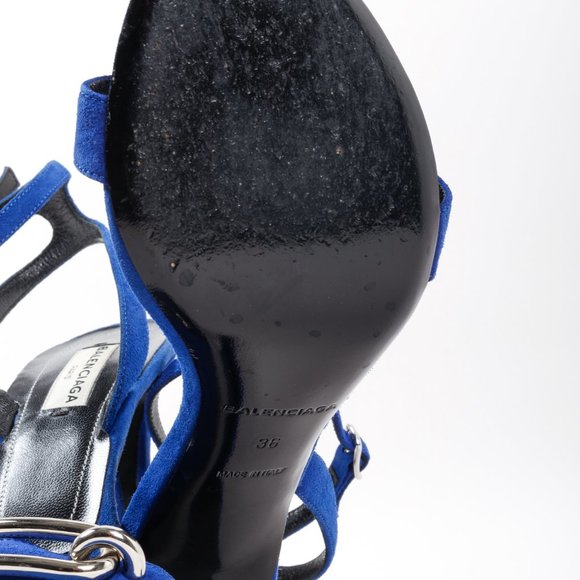 Balenciaga Electric Blue Suede Sandals - Picture 6 of 11